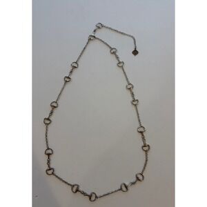 Fornash Long Horsebit Necklace Silver Tone Equestrian Snaffle Bit Chain 37"